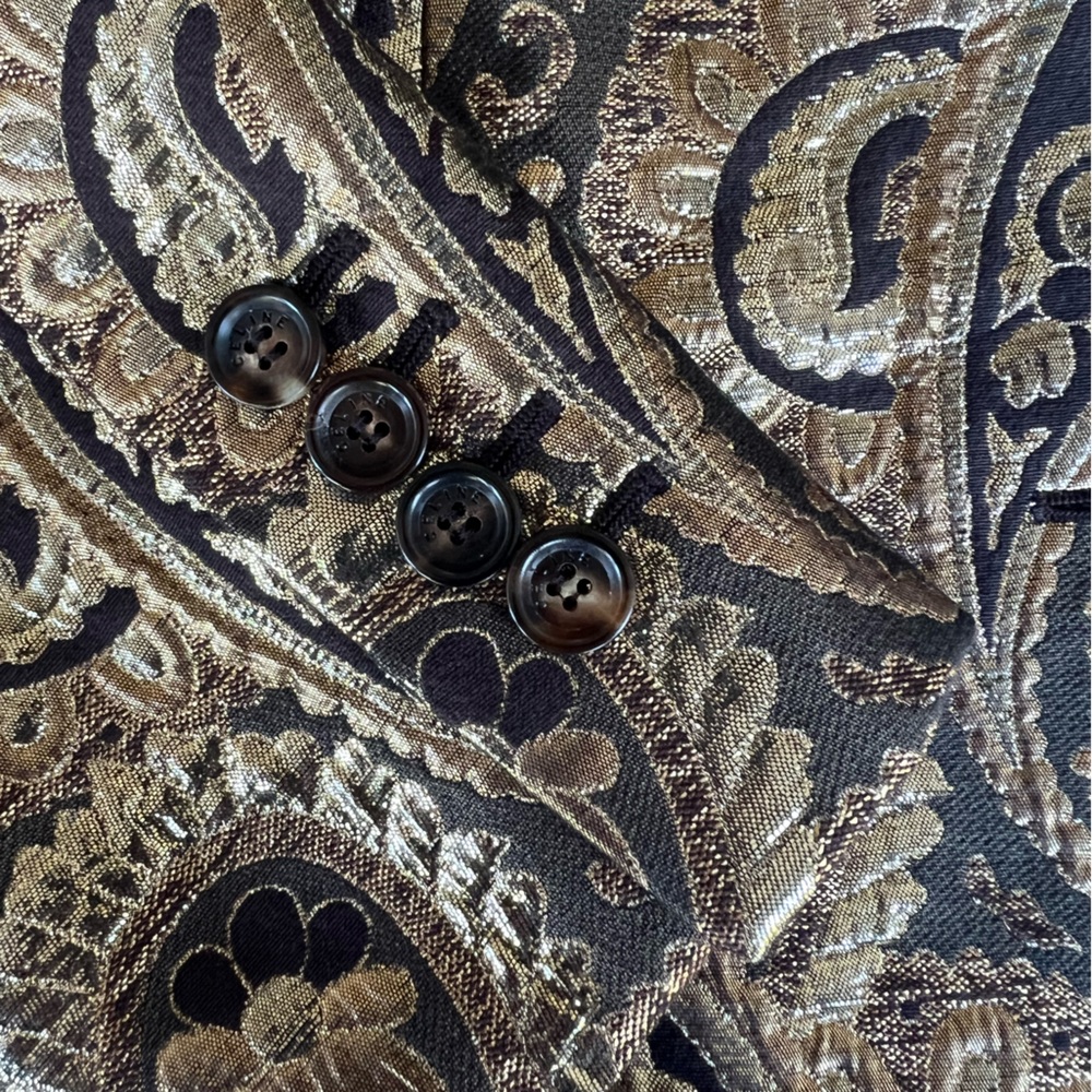 Vintage Celine 2000s Tapestry Brocade Blazer Evening Jacket Brown Gold Holiday‎ - Picture 7 of 11